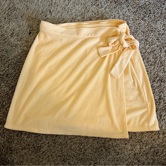 Reformation Terra Apricot Terrry Cloth Wrap Skirt - Picture 4 of 5